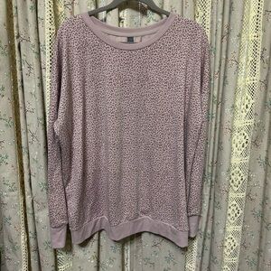 4/$20 Mondetta Leopard Soft Moisture Wicking Relaxed Fit Sweatshirt Mauve XL